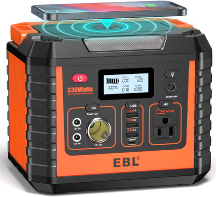 Outdoor Portable Backup Power Storage Generator Power Bank 330W Wireless Charging Camping Emergency Power Supply