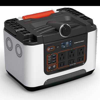 One Handle/LED/Compass 700W Lithium Battery Generator Pure Sine Wave AC Backup Solar Rechargeable Outlet Portable Power Station For Outdoor Camping